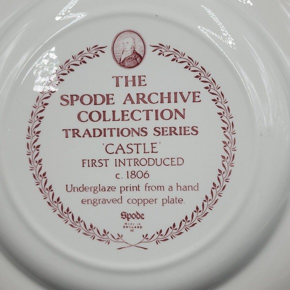 SPODE The Spode Archive Collection CASTLE 10 Inch Plate England Cranberry NWT - Picture 7 of 7